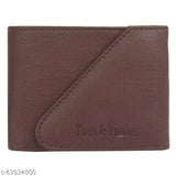 Brown faux leather wallet, Taws Timber Men casual design - regular size, two compartments