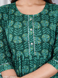 Women's rayon zip Kurta & Kurtis, maternity wear - three-quarter sleeves, printed design. M: bust 34in, L: bust 36in, XL: bust 38in, XXL: bust 40in. Made in India