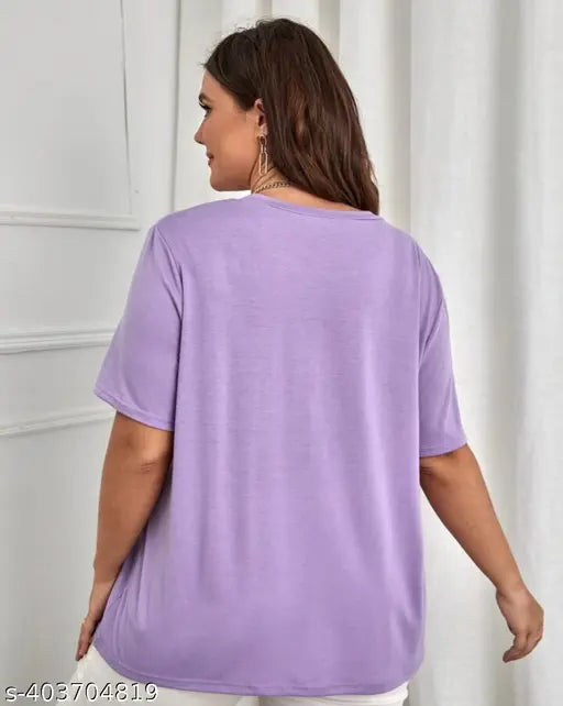 VipraWomen Lightweight Polyester Printed Casual T-Shirt for Women (160 Gsm)