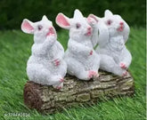 Resin rabbit figurines by MORATER, perfect for living room, office, or bedroom decor. High-quality hand-cast with real crushed stone and durable resin." (7x10x12 cm Made in India)