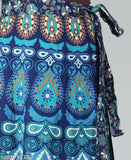 Cotton printed net wraparound skirt for girls, stylish and new in multiple sizes: 38, 40, 42, 44, free size, made in India