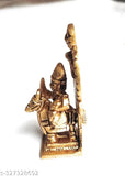 Brass Khandoba Murti (250g, 10x3.5 cm), traditional Indian god idol on display