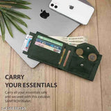 Durable faux leather black men's wallet with 8 card slots, featuring 3 compartments, 2 secrets, and coin pocket. Elegant design perfect for gifting. Indian origin