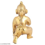 Brass Krishna idol from Muradabad, India, 6cmL x 8cmH x 5cmB, performing puja or home decor. HaridwarDivine BRASS LADDU GOPAL IDOL, symbolizing love, playfulness, and divinity