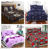 White polycotton superfine flat sheets set (4 x 90x90), includes 8 king-size pillow covers, ideal for AC rooms, Anniversary occasion by SAHAJA TRADERS