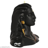 Black poly resin Adiyogi Shiva figurine for car dashboards, Indian deity home decor