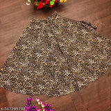 Multicolor crepe festival special women's regular fit skirt, printed georgette top and bottom, Indian designer wear, chain-attached closure, free size up to 44in waist