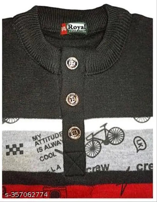 Colorblocked wool sweater for kids, tiny size with full sleeves - India