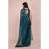 Green embellished Jimmy choo Bollywood saree with unstitched blouse (5.5Mtr)