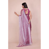 Magenta Jimmy Choo embellished Bollywood saree with unstitched blouse (5.5mtr), close-up of intricate designs