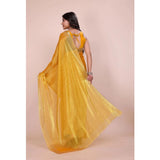 Mustard Jimmy Choo embellished Bollywood saree with unstitched blouse, 5.5mtr