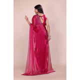 Red embellished Jimmy choo Bollywood saree with unstitched blouse (5.5Mtr)
