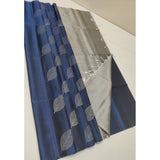 Dark blue litchi silk printed saree with unstitched blouse for casual occasions