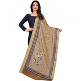 Beige chanderi silk printed dupatta for casual occasions, machine washable