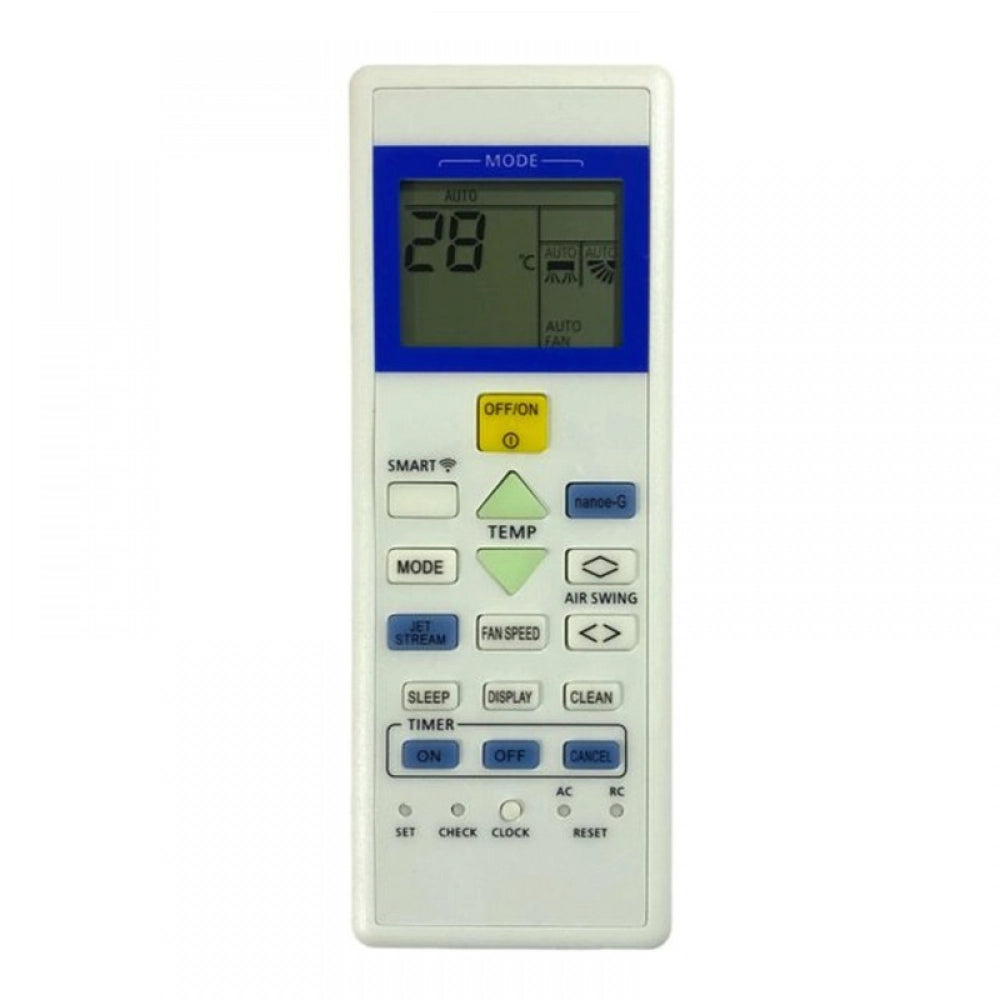 White infrared remote No. 157C compatible with Panasonic & Panasonic Inverter AC, long-distance range, ergonomic design