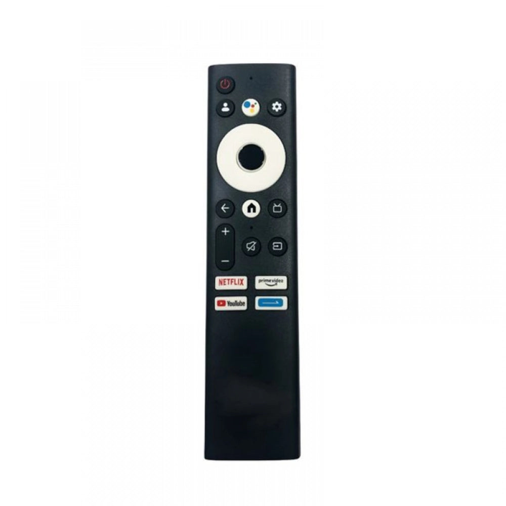 Black infrared remote No. 1191 for Lloyd Smart TV with YouTube, Netflix & Prime Video functions, ergonomic design, lightweight grip, and long-range control up to 30 feet
