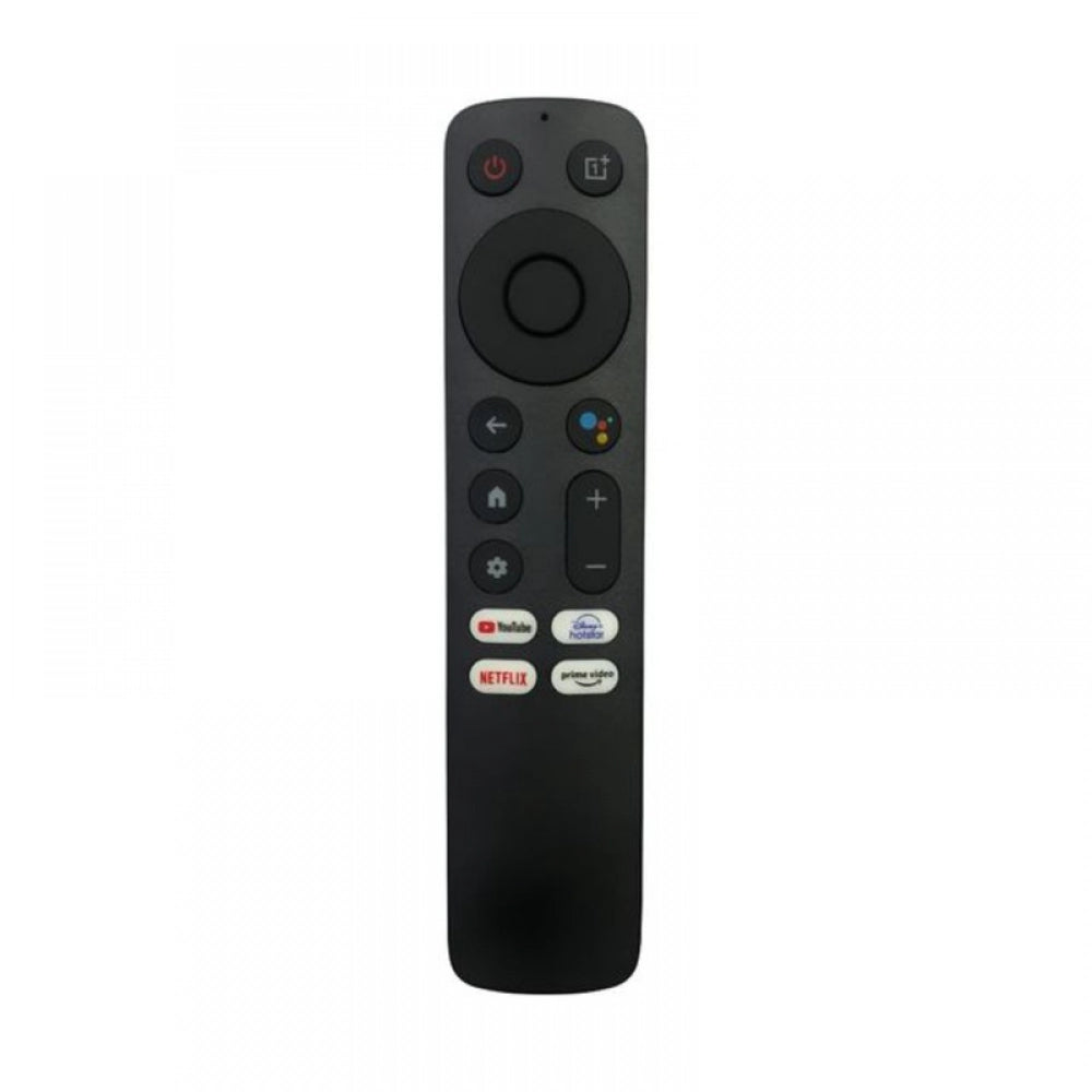 Black infrared remote No. 1230 (with Voice), compatible for OnePlus Smart TV LCD/LED, Netflix & Prime Video, ergonomic design, lightweight grip, maximum range 30 feet