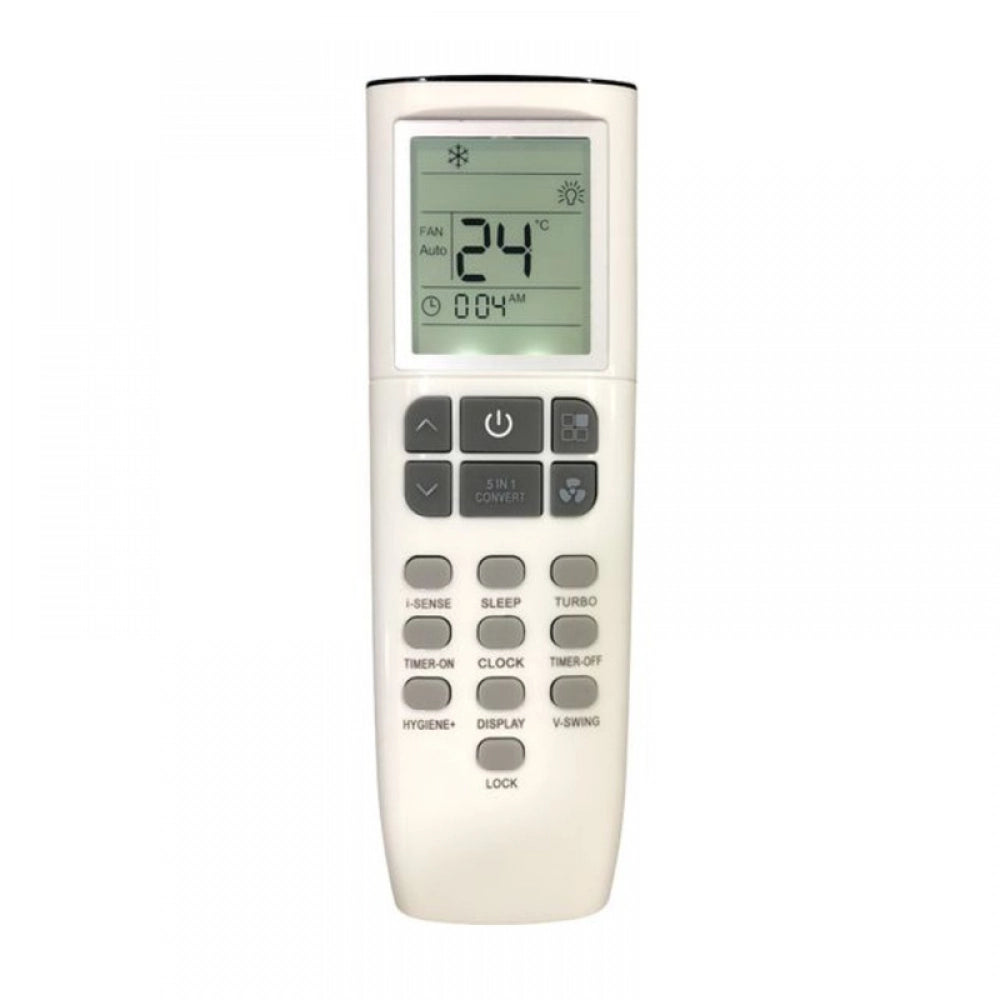 White infrared AC remote (No. 259 with backlight), compatible for Godrej air conditioner control, long-range of up to 30 feet, ergonomic design