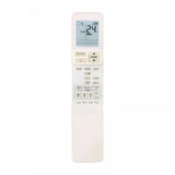 White infrared remote compatible with Toshiba AC (No. 177A), ergonomic design for comfortable use from any room corner, zinc carbon battery