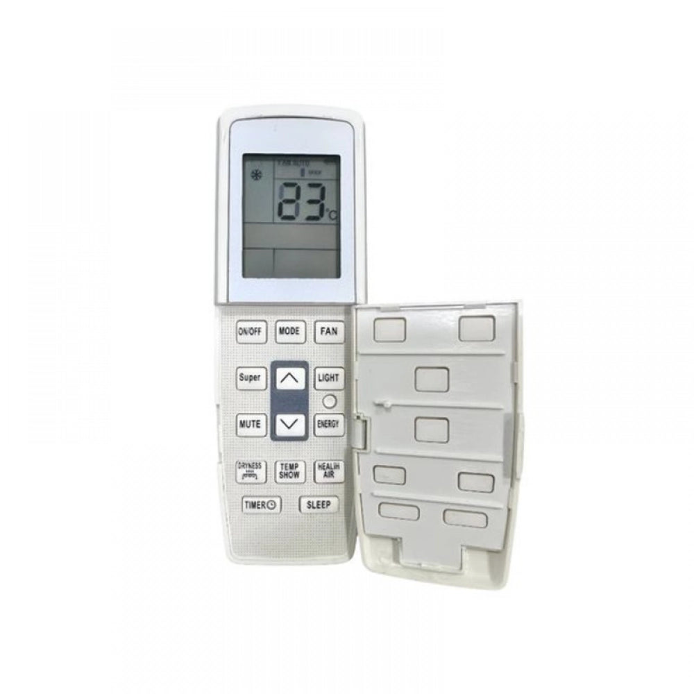 White infrared remote compatible with Gree AC Remote No. 179 (no backlight), ergonomic design, zinc carbon battery, maximum range: 30 feet