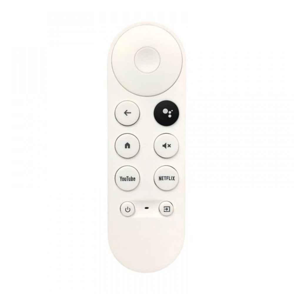 White infrared remote No. 1273 (with Voice), compatible for Chromecast with Google TV, facilitates long-range operation from sofa or bed with Netflix and YouTube functions
