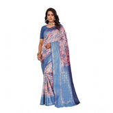 Pink Banarasi Silk Jaquard Saree with Unstitched Blouse (5.5Mtr) - Traditional Indian fashion accessory