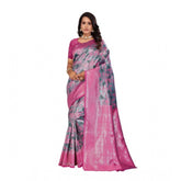 Pink Banarasi Silk Jaquard Woven Saree with unstitched blouse (5.5mtr)