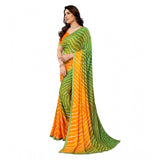 Women's Georgette Printed Saree With Unstitched Blouse 5.5Mtr (Green)