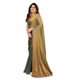 Green georgette printed saree with unstitched blouse, vibrant floral design on a 5.5mtr length