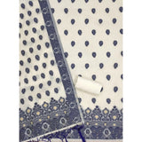 Navy Blue Banarasi Silk Printed Unstitched Salwar Suit with Dupatta (3Mts)