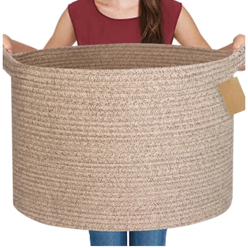 Cotton Kidi storage basket, 14x12 inches, multi-purpose organizer for bathroom, living room & kitchen, kids toy basket