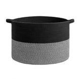 Cotton 16x14 Inch Pack of 1 Storage Basket For Clothes (Black)