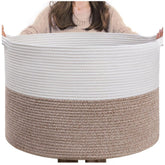 Cotton Kidi- 16x14 Inch Pack of 1 Storage Basket For Clothes (Kidi-White)