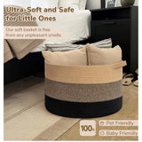 Cotton Mix 16x14 Inch Pack of 1 Storage Basket For Clothes (Multicolor)