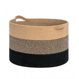 Multicolor cotton mix 16x14 inch storage basket for clothes, versatile organizer for bathroom, living room, or kitchen