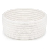 Cotton 8x3 Inch Round 1 Pcs Bedside Organizer (White)