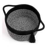 Cotton 8x4 Inch Round 2 Set Kidi With Jhalar Bedside Organizer (Black Kidi)