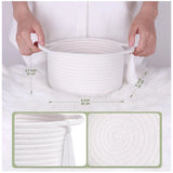 Cotton 8x4 Inch Round 2 Set With Jhalar Bedside Organizer (White)