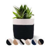 White Black cotton flower pot, versatile storage organizer for bathroom, living room, kitchen, or kids toys