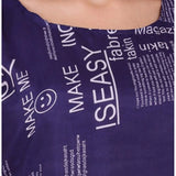 Navy blue crepe printed sleeveless slit dress for women's casual wear