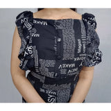 Women's Casual Crepe Sleeveless Dress (Black)