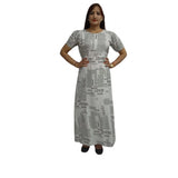 Women's Casual Crepe Half Sleeves Dress (White)