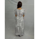 Women's Casual Crepe Half Sleeves Dress (White)