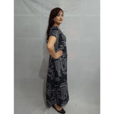 Women's Casual Crepe Half Sleeves Dress (Black)