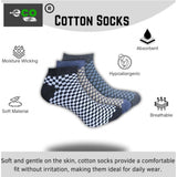 Multicolor unisex casual cotton printed low cut socks: black, blue, anthra for everyday wear
