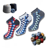 Multi-colored unisex casual cotton printed low cut socks, anthra, light grey, black for a vibrant, relaxed look