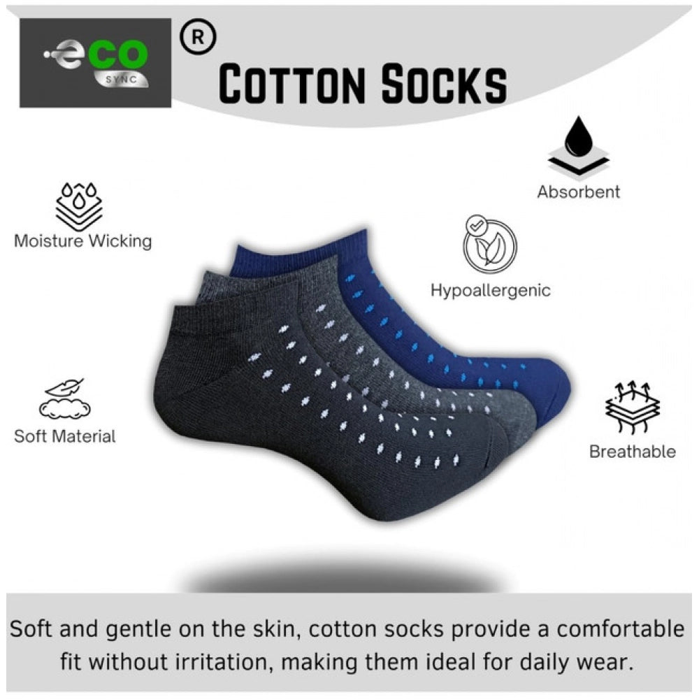 Multicolor unisex casual cotton printed low cut socks, black, anthra, blue - versatile footwear for everyday wear