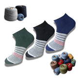 Multicolor unisex casual cotton printed low cut socks: olive green, black, navy blue - wearable footwear for any occasion