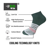 Multi-colored unisex casual cotton printed low cut socks - olive green, black, navy blue for diverse outfits