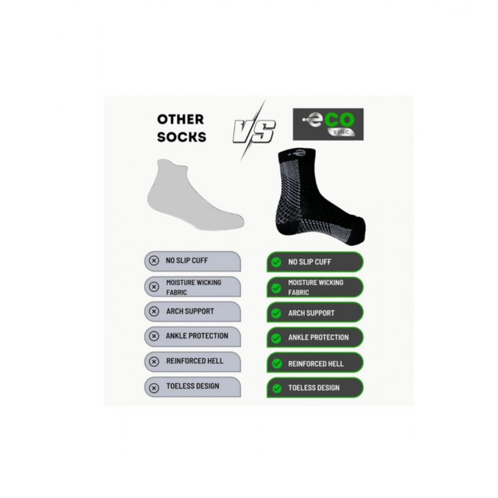 Multicolor unisex casual cotton printed ankle length support socks, black pattern on feet at rest